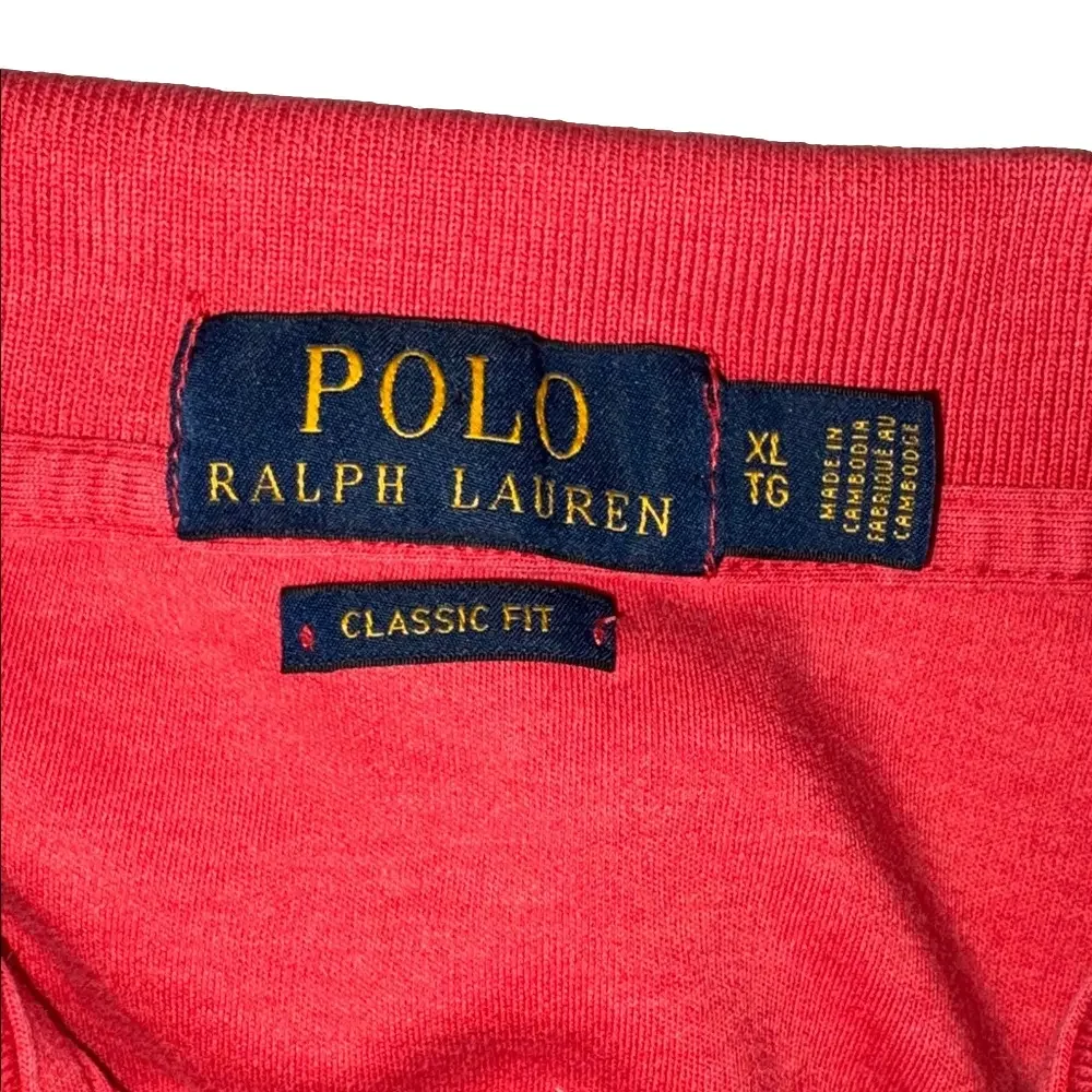 Polo Ralph Lauren Mens XL White and Coral Golf Polo Shirt Bundle